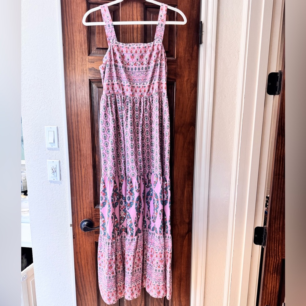 Knox Rose Pink and White Patterned Maxi Skirt